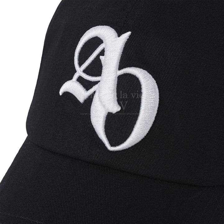 ADLV SYMBOL EMBOSSING NEEDLEWORK BALL CAP BLACK