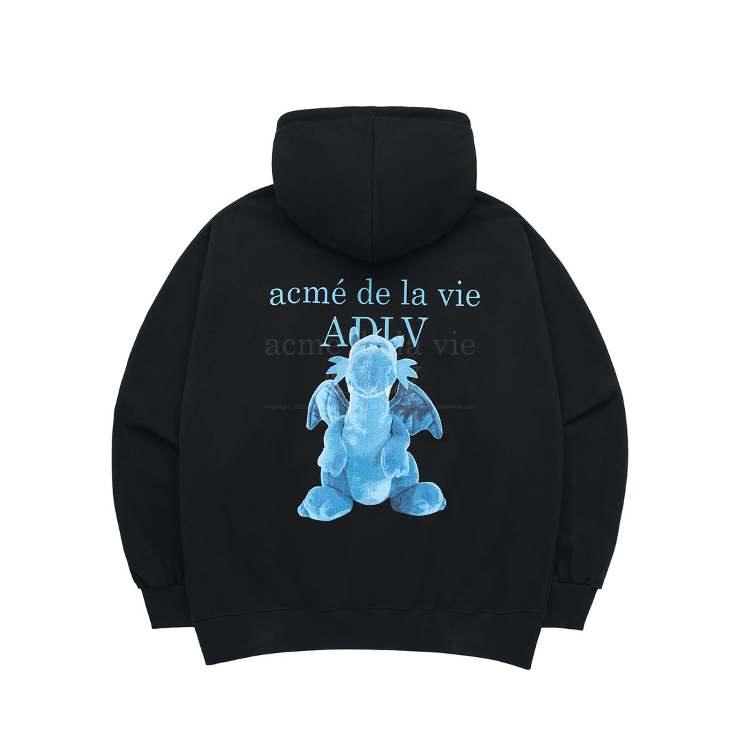 ADLV FUZZY DRAGON ARTWORK HOODIE BLACK