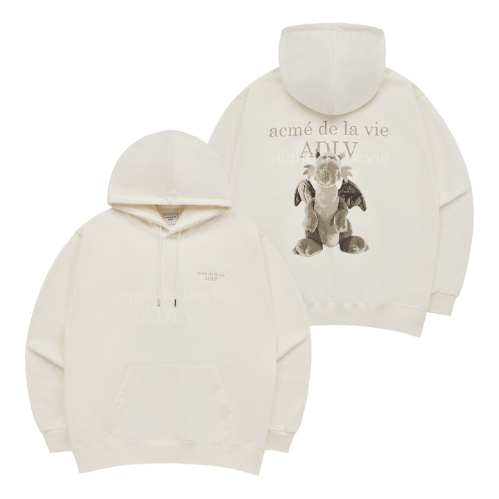 ADLV FUZZY DRAGON ARTWORK HOODIE CREAM