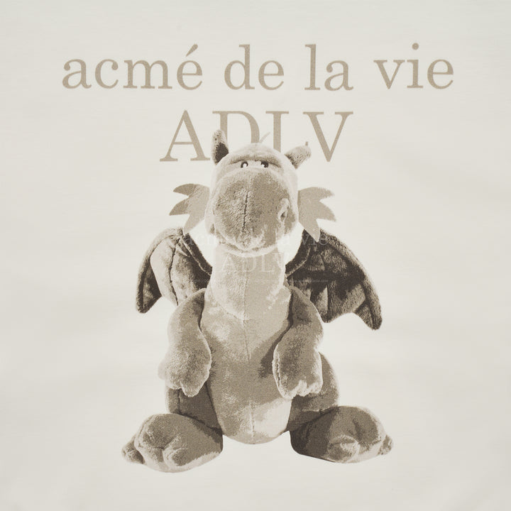 ADLV FUZZY DRAGON ARTWORK HOODIE CREAM