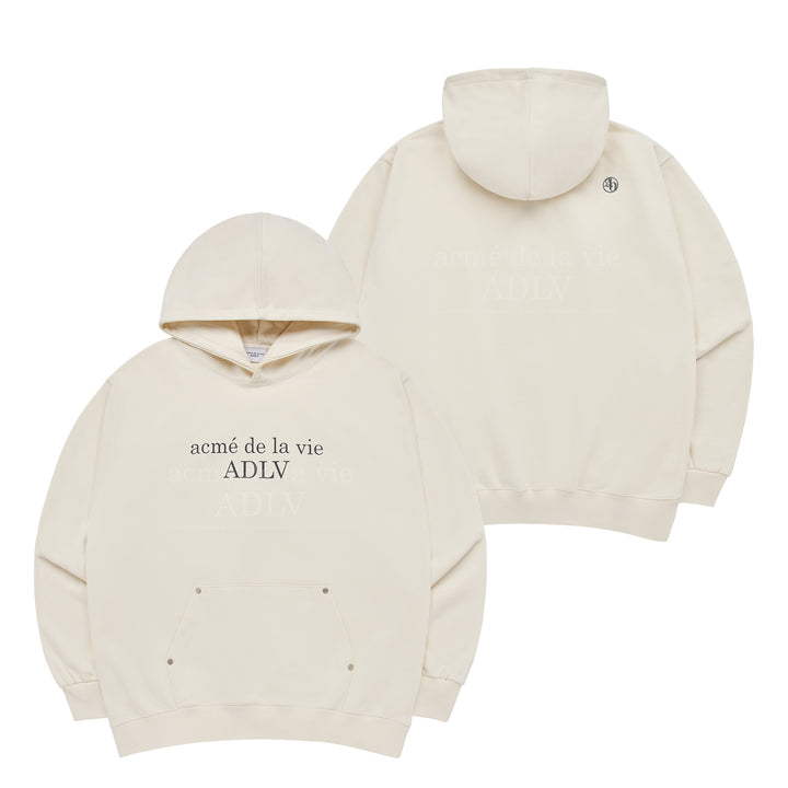 ADLV CIRCLE SYMBOL RIVET HOODIE CREAM