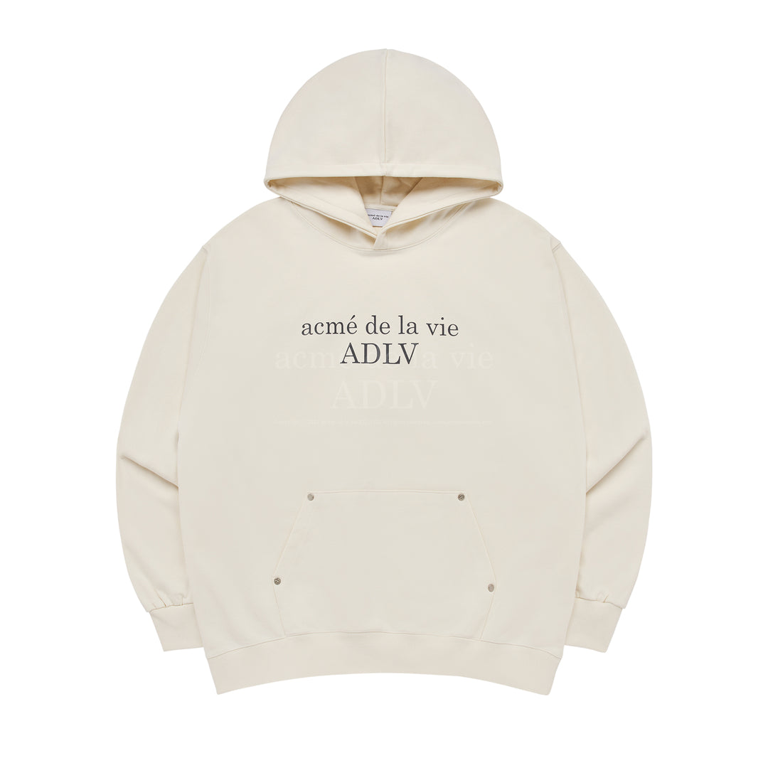 ADLV CIRCLE SYMBOL RIVET HOODIE CREAM