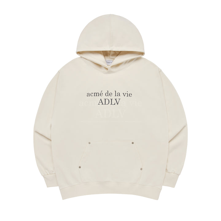 ADLV CIRCLE SYMBOL RIVET HOODIE CREAM