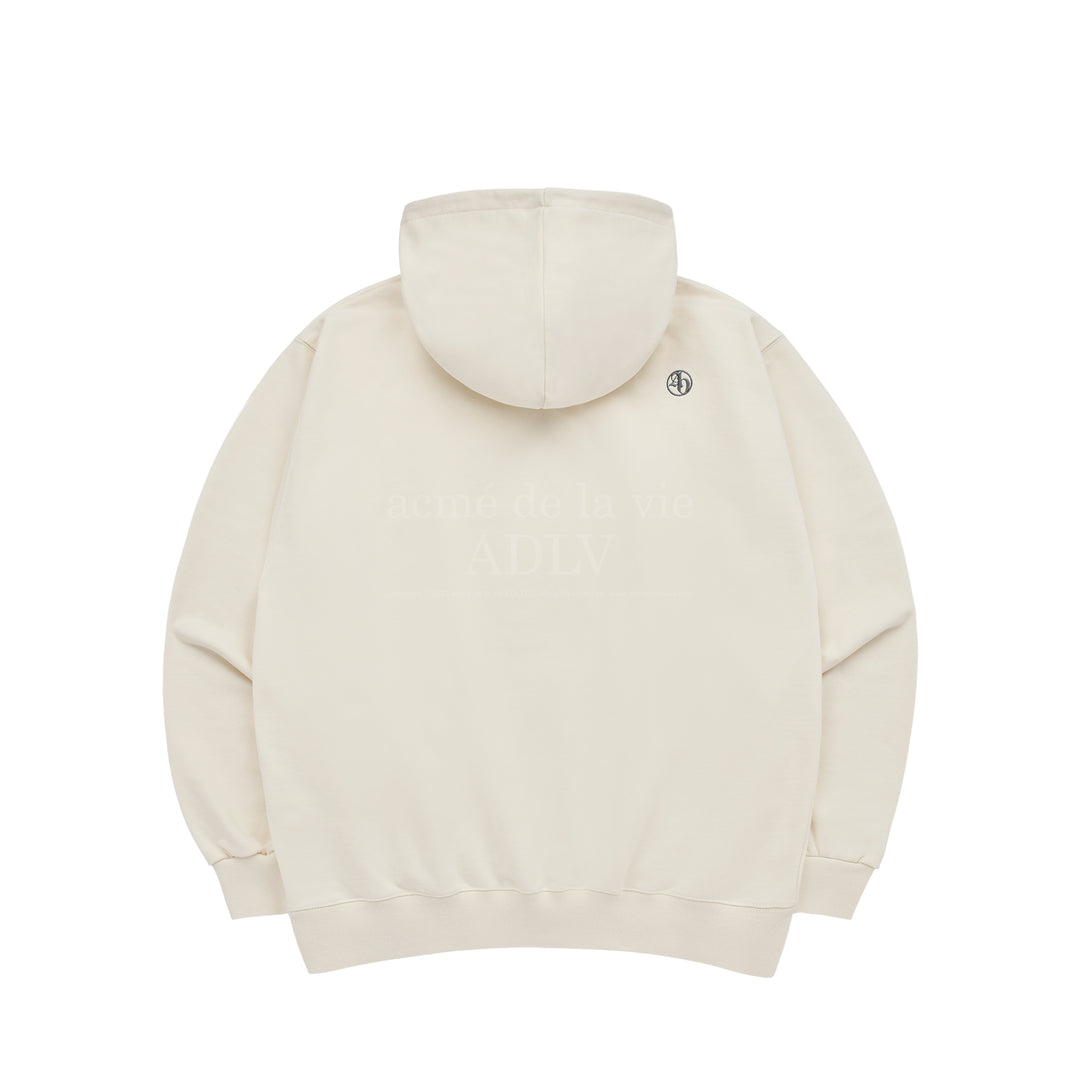 ADLV CIRCLE SYMBOL RIVET HOODIE CREAM