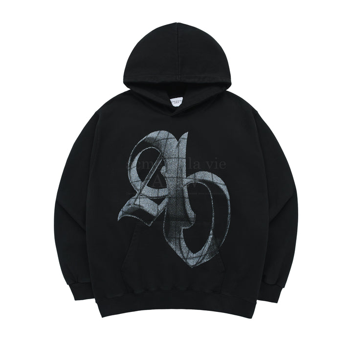 ADLV HALFTONE SYMBOL PRINTING HOODIE BLACK