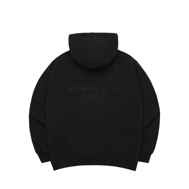 ADLV PREPPY LOGO CRACK PRINTING HOODIE BLACK