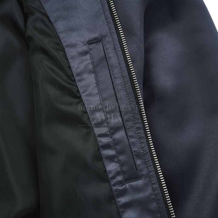 ADLV PUCKERING SATIN MA-1 JACKET BLACK