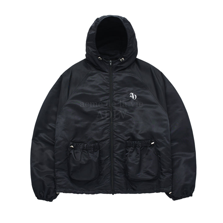 ADLV SYMBOL PUCKERING WINDBREAKER JACKET BLACK