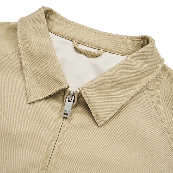 ADLV SYMBOL LOGO RIVET COTTON BLOUSON JACKET BEIGE