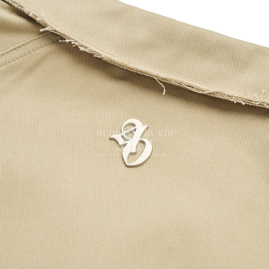 ADLV SYMBOL LOGO RIVET COTTON BLOUSON JACKET BEIGE