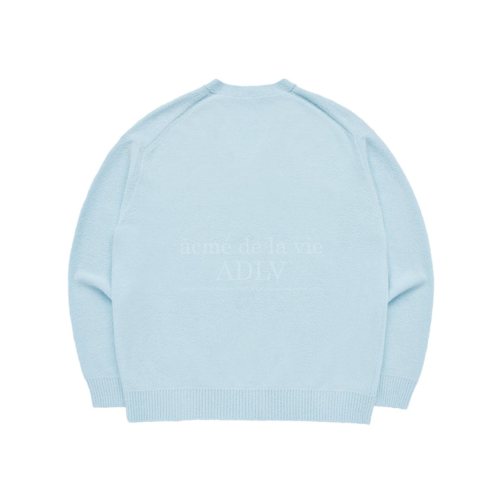 ADLV SYMBOL LOGO RIVET TERRY CARDIGAN SKY BLUE