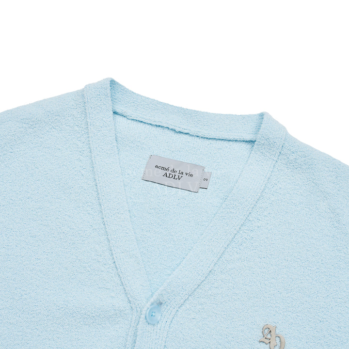 ADLV SYMBOL LOGO RIVET TERRY CARDIGAN SKY BLUE