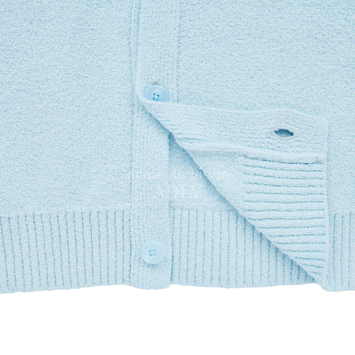 ADLV SYMBOL LOGO RIVET TERRY CARDIGAN SKY BLUE