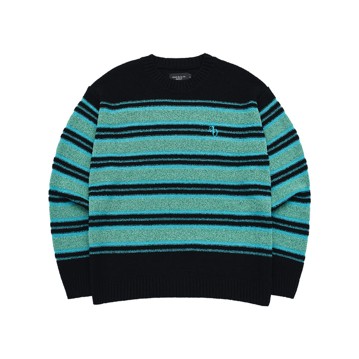 ADLV SYMBOL LOGO RIVET STRIPE TERRY KNIT BLACK