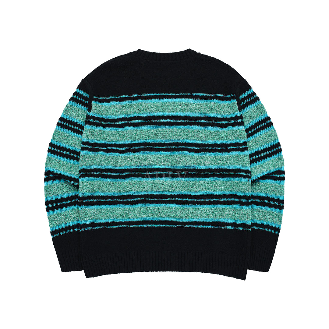 ADLV SYMBOL LOGO RIVET STRIPE TERRY KNIT BLACK