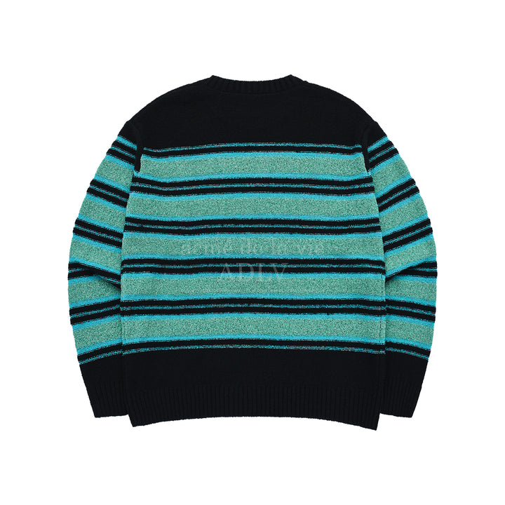 ADLV SYMBOL LOGO RIVET STRIPE TERRY KNIT BLACK