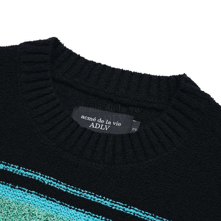 ADLV SYMBOL LOGO RIVET STRIPE TERRY KNIT BLACK