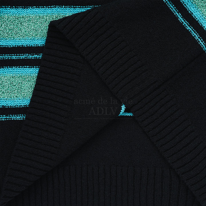 ADLV SYMBOL LOGO RIVET STRIPE TERRY KNIT BLACK