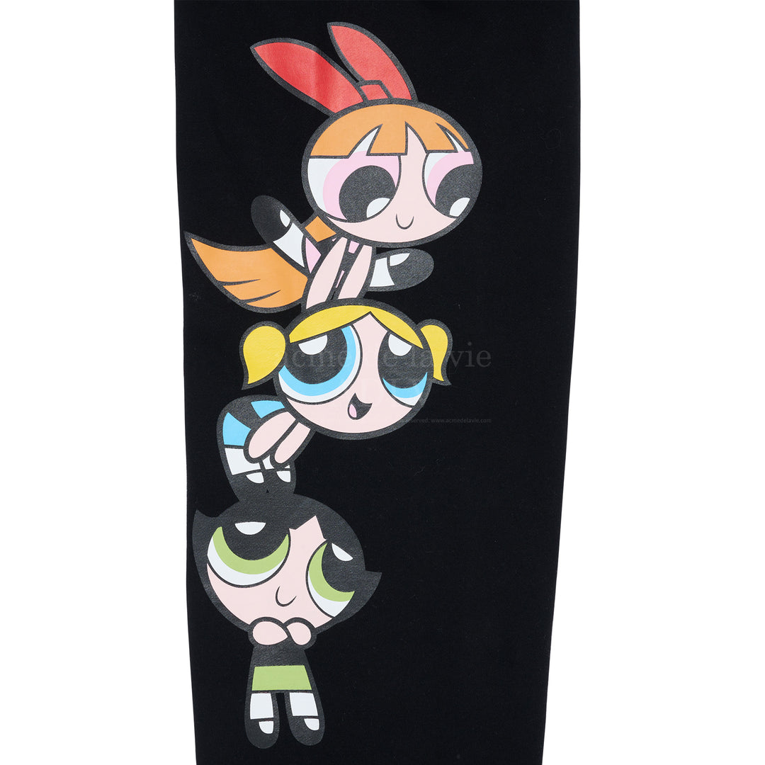 ADLV x THE POWERPUFF GIRLS BIG PRINTING ARTWORK PANTS BLACK