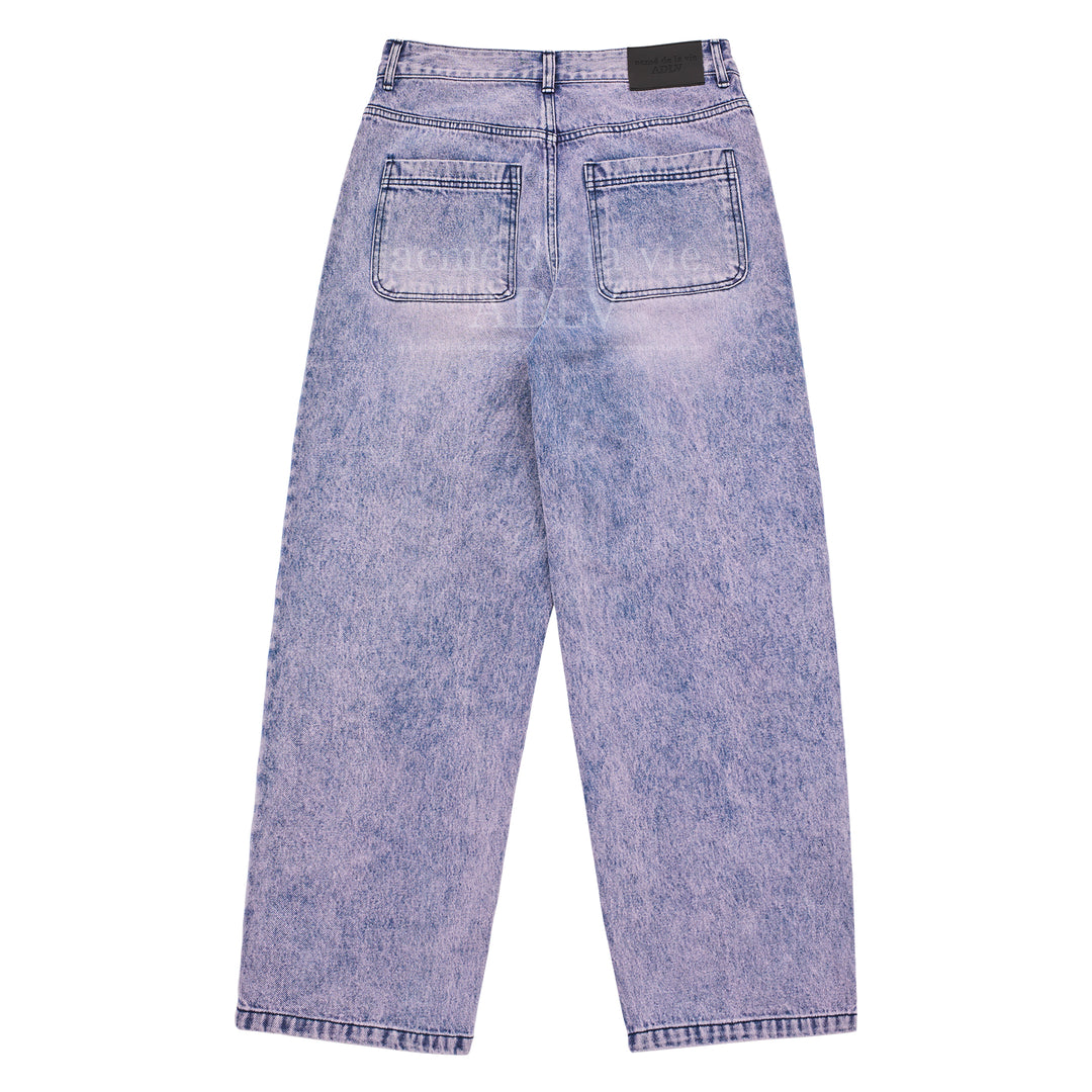 ADLV COLOR SPRAY DYE DENIM PANTS PURPLE