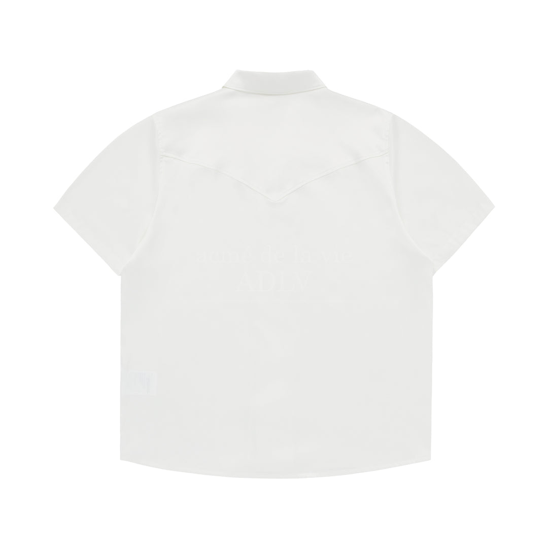 ADLV SYMBOL LOGO SATIN SHORT SLEEVE SHIRT