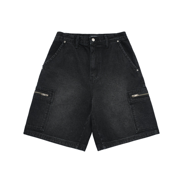 ADLV DOUBLE POCKET DENIM SHORT PANTS BLACK