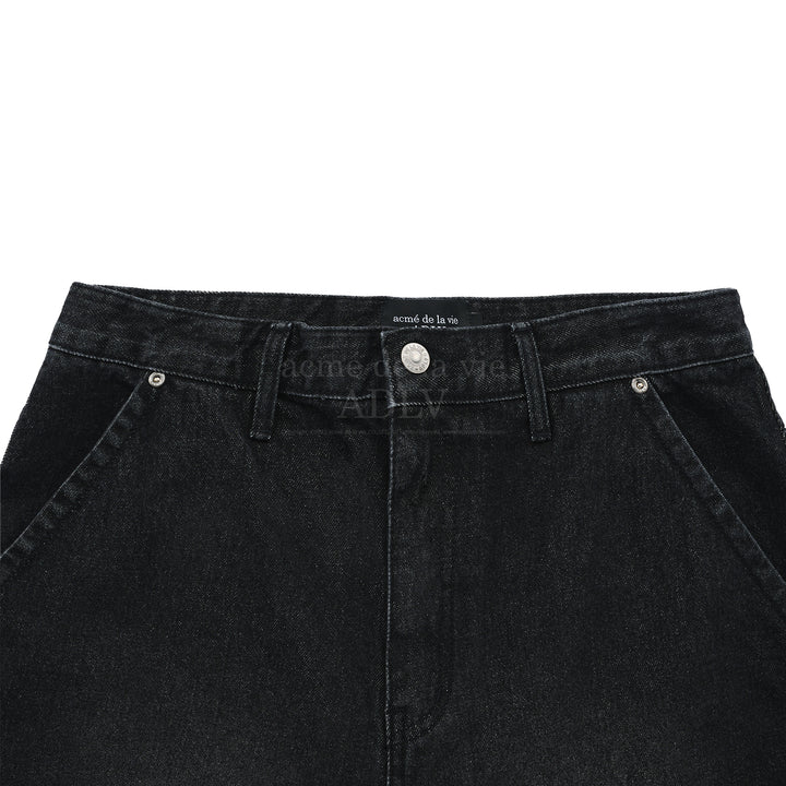 ADLV DOUBLE POCKET DENIM SHORT PANTS BLACK