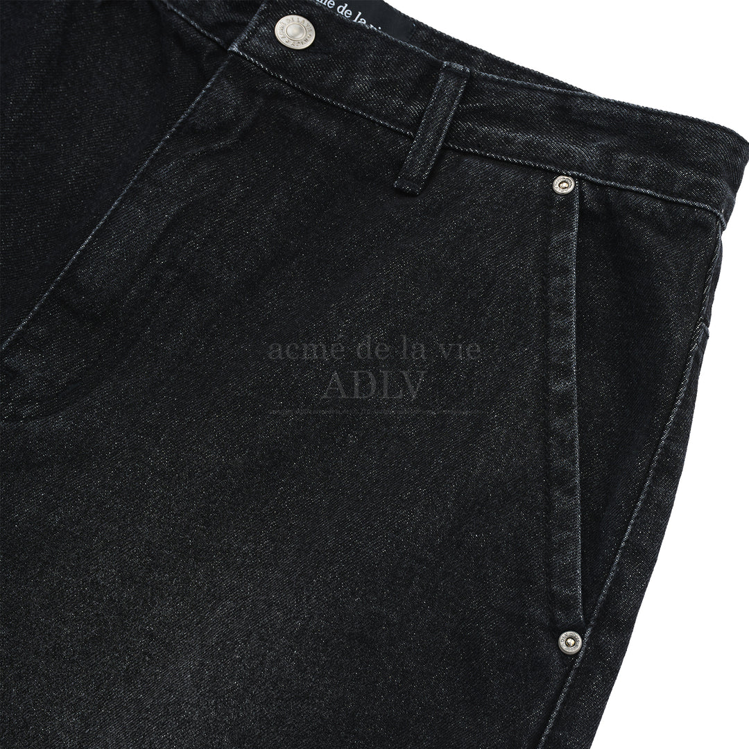 ADLV DOUBLE POCKET DENIM SHORT PANTS BLACK