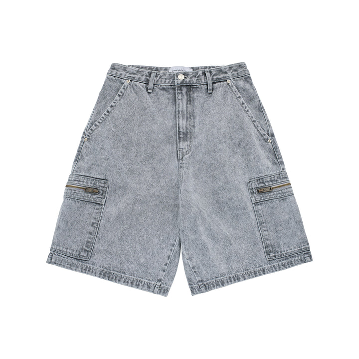 ADLV DOUBLE POCKET DENIM SHORT PANTS GREY