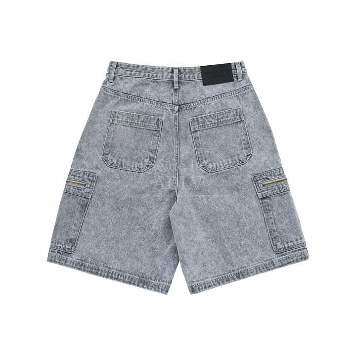 ADLV DOUBLE POCKET DENIM SHORT PANTS GREY