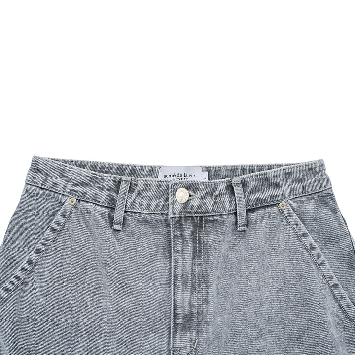 ADLV DOUBLE POCKET DENIM SHORT PANTS GREY