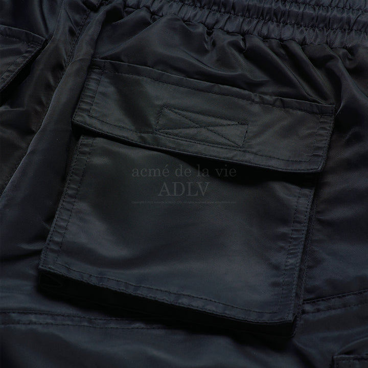 ADLV NYLON BIG POCKET SHORT PANTS BLACK