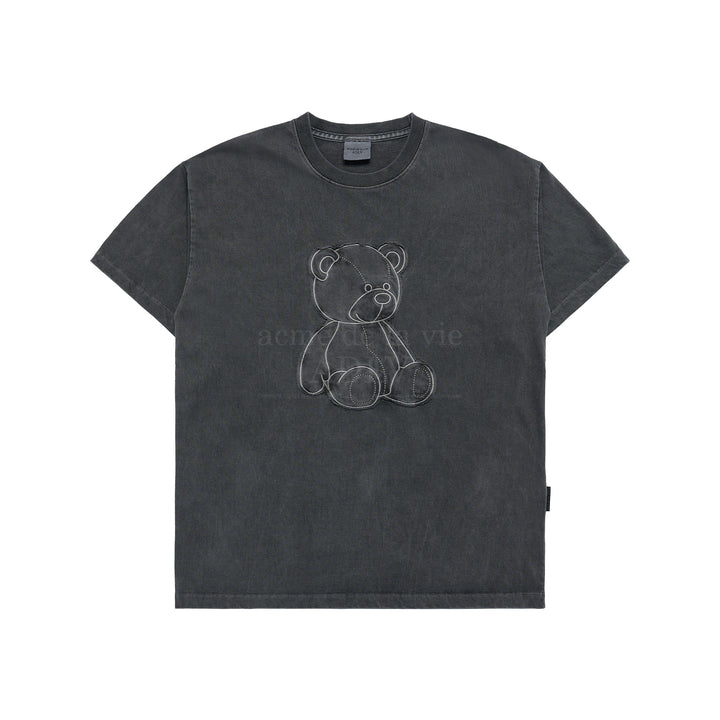 ADLV BEAR APPLIQUE PIGMENT WASHING SHORT SLEEVE T-SHIRT