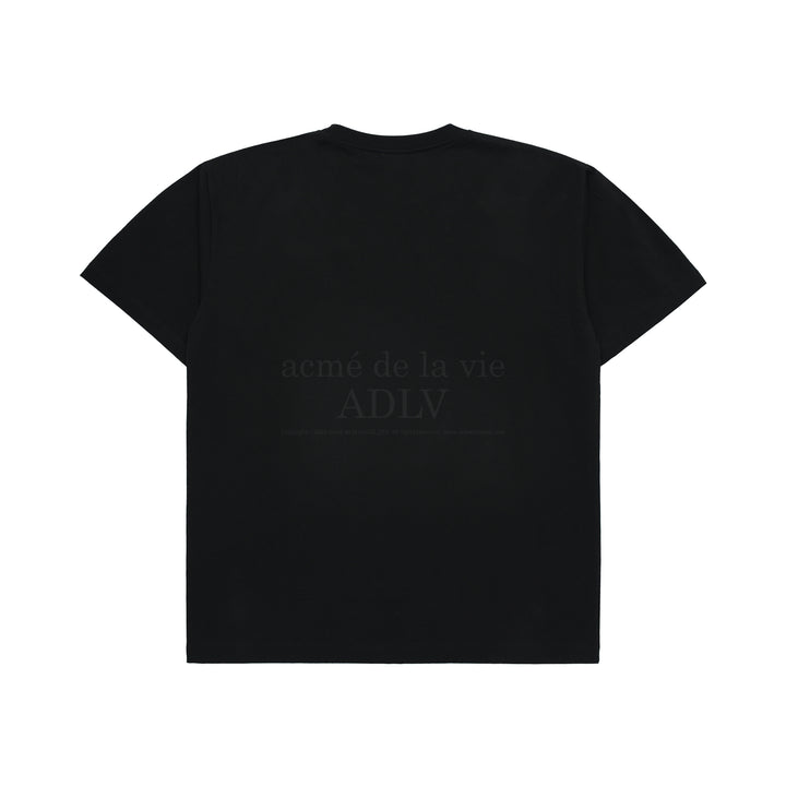 ADLV HALFTONE DOT LAYER FUZZY RABBIT SHORT SLEEVE T-SHIRT BLACK