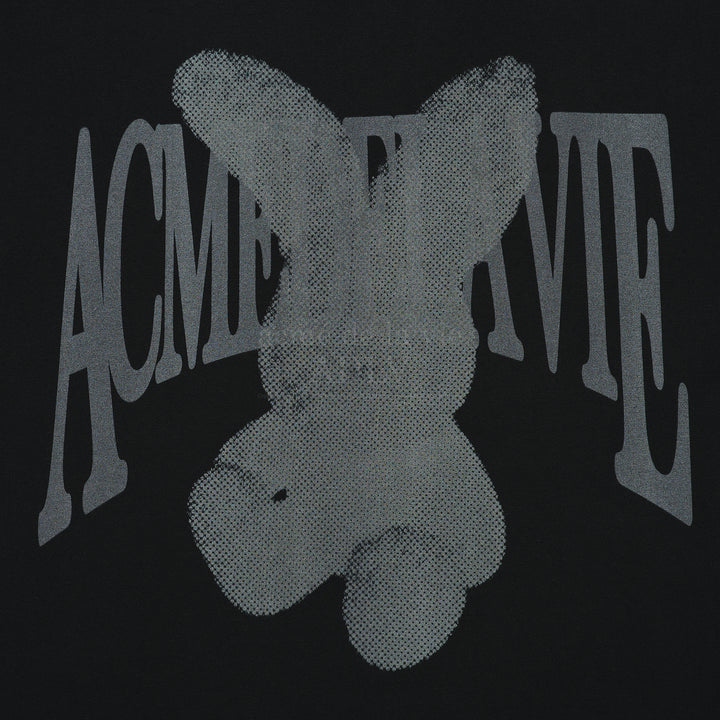 ADLV HALFTONE DOT LAYER FUZZY RABBIT SHORT SLEEVE T-SHIRT BLACK