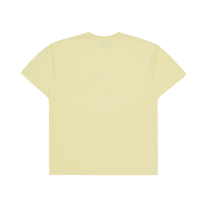 ADLV HALFTONE DOT LAYER FUZZY RABBIT SHORT SLEEVE T-SHIRT LIGHT YELLOW