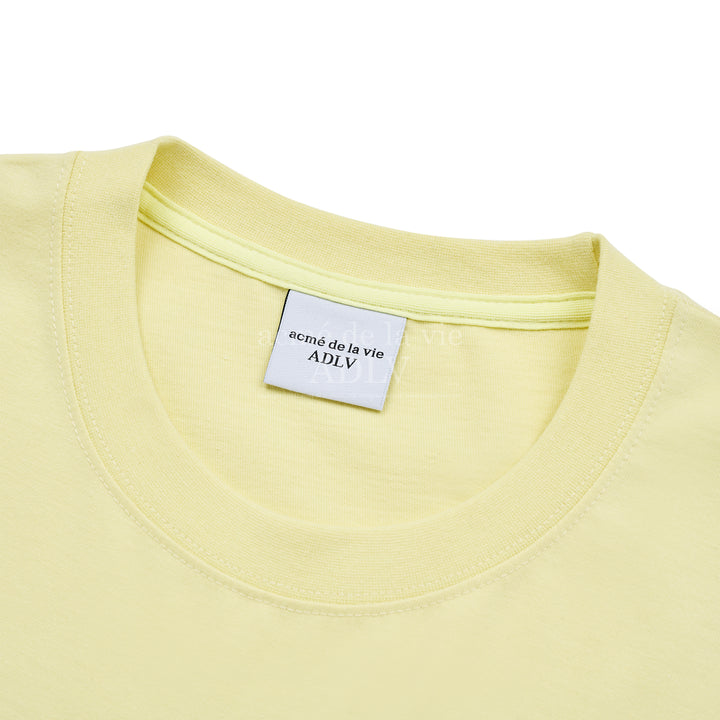 ADLV HALFTONE DOT LAYER FUZZY RABBIT SHORT SLEEVE T-SHIRT LIGHT YELLOW