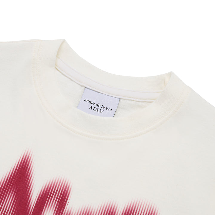 ADLV BLUR LOGO CROP SHORT SLEEVE T-SHIRT CREAM