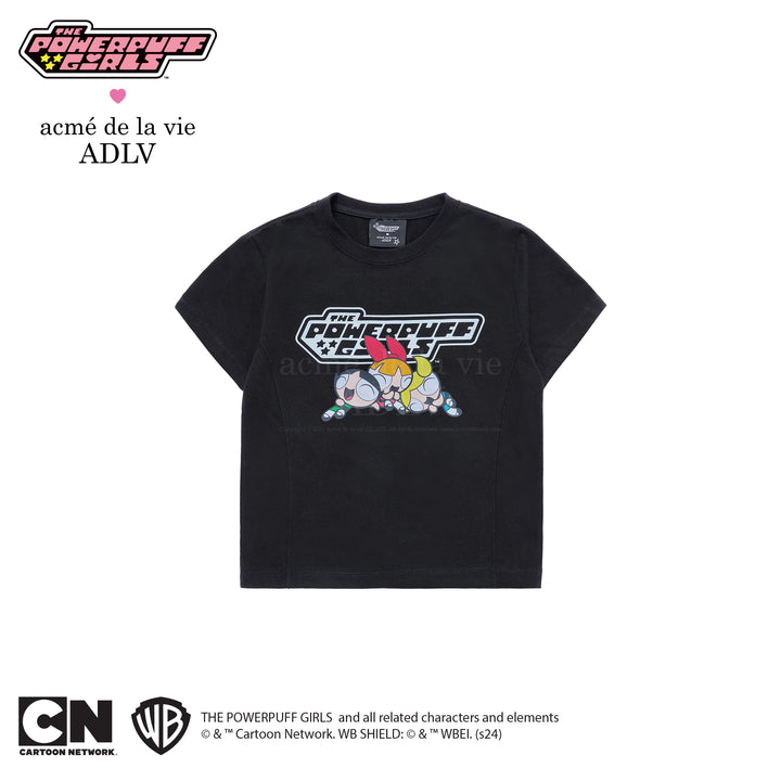 ADLV x THE POWERPUFF GIRLS LOGO CROP T-SHIRT BLACK