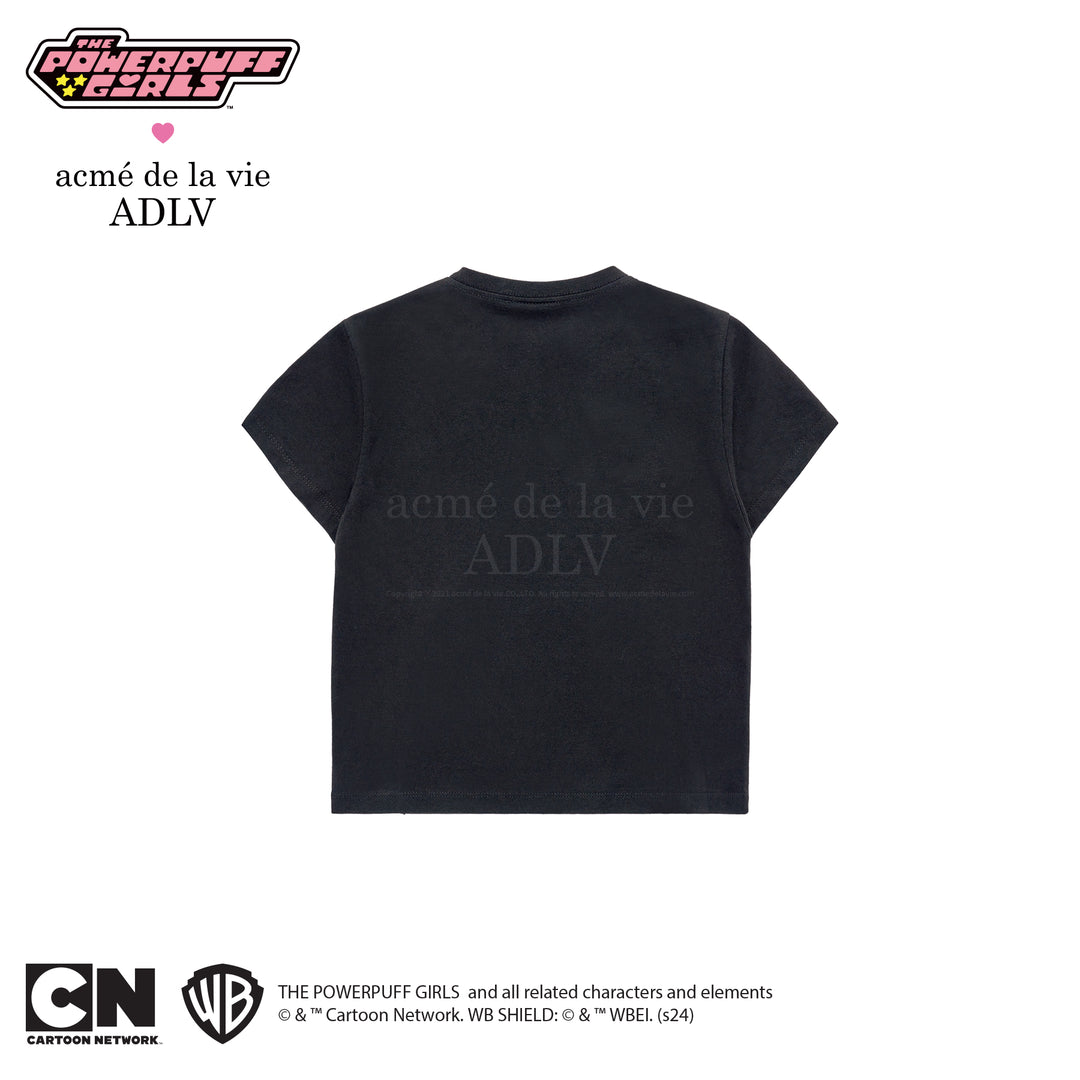 ADLV x THE POWERPUFF GIRLS LOGO CROP T-SHIRT BLACK