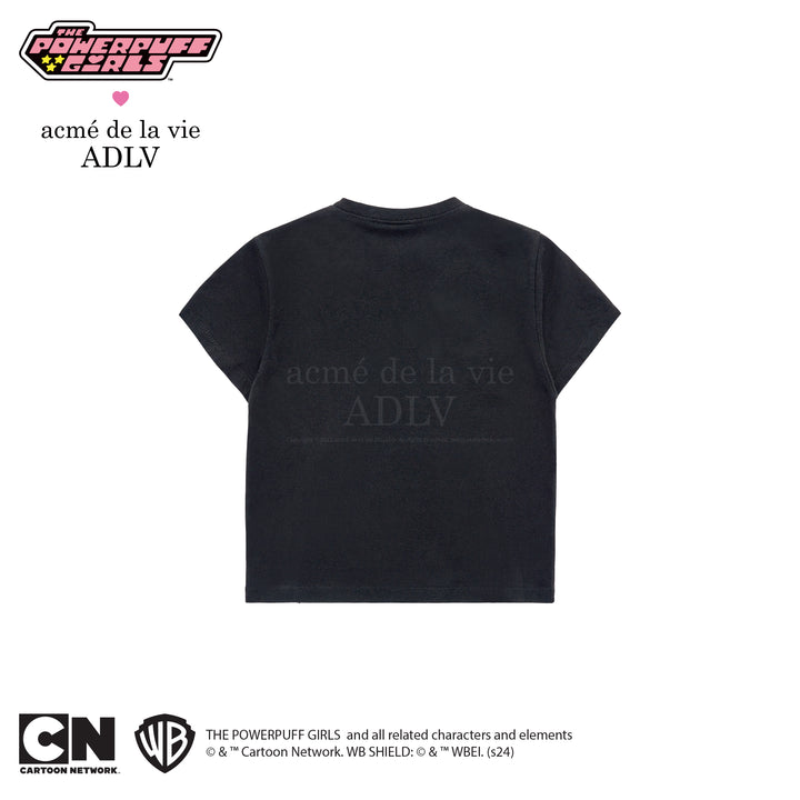 ADLV x THE POWERPUFF GIRLS LOGO CROP T-SHIRT BLACK