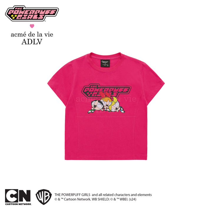 ADLV x THE POWERPUFF GIRLS LOGO CROP T-SHIRT PINK