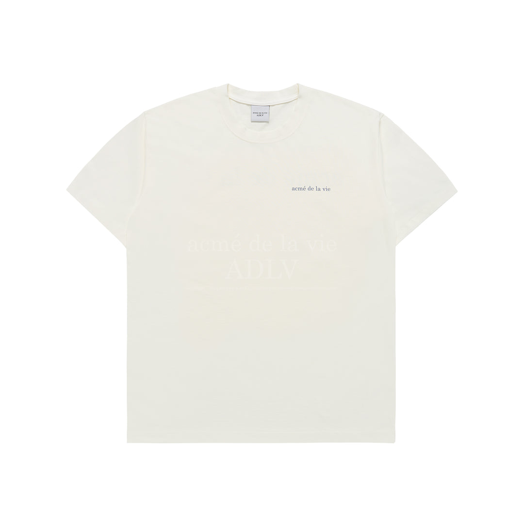 ADLV BASIC LOGO BIO WASHING SHORT SLEEVE T-SHIRT CREAM