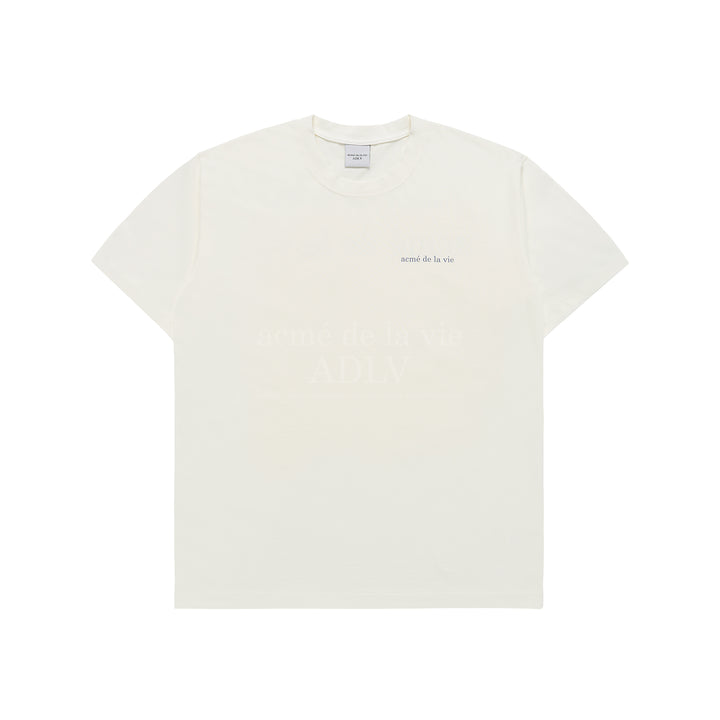 ADLV BASIC LOGO BIO WASHING SHORT SLEEVE T-SHIRT CREAM