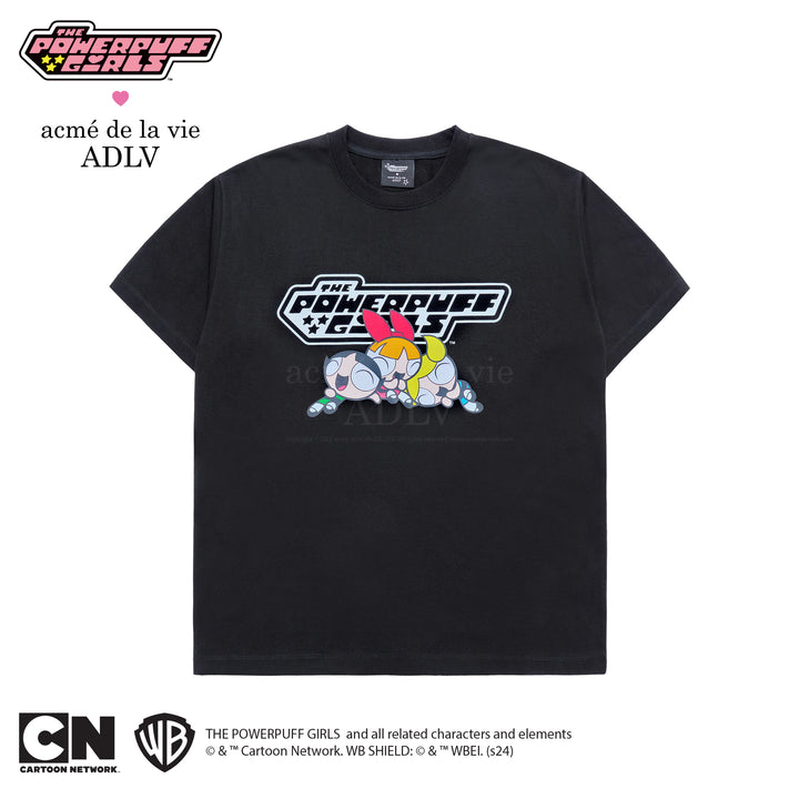 ADLV x THE POWERPUFF GIRLS LOGO SHORT SLEEVE T-SHIRT BLACK