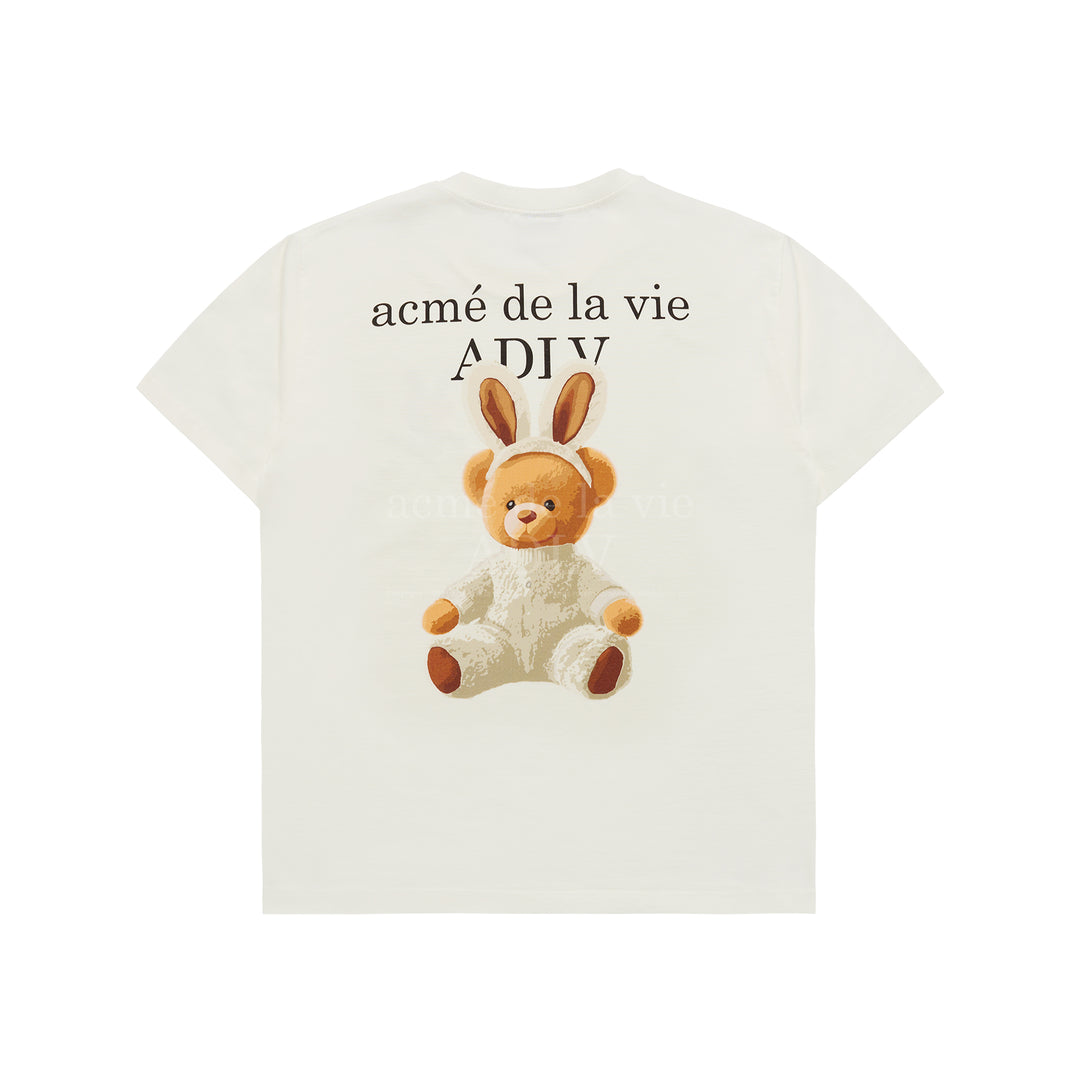 ADLV RABBIT BEAR DOLL LOGO SHORT SLEEVE T-SHIRT CREAM