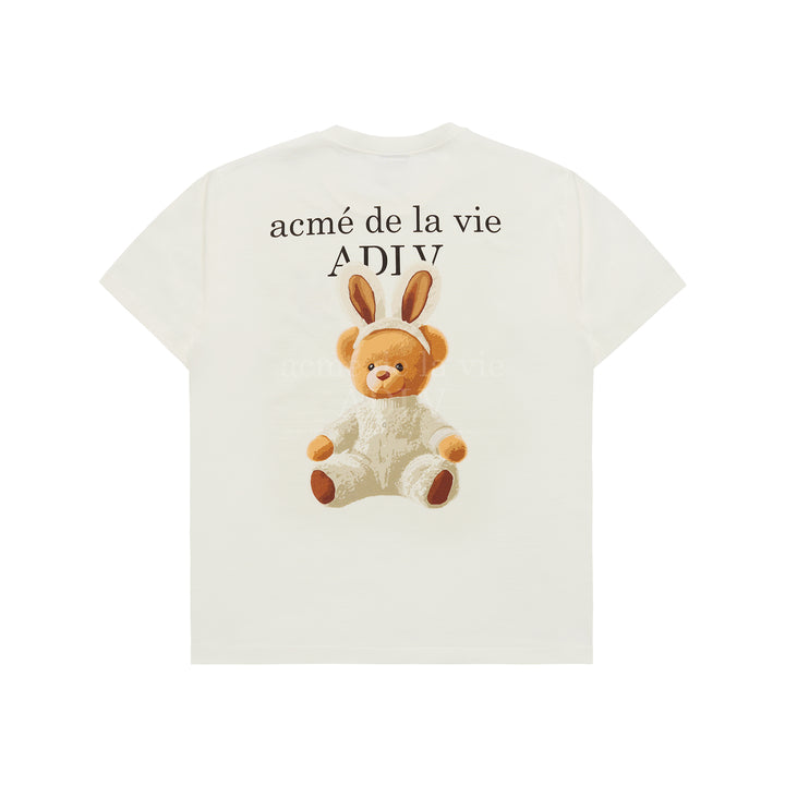 ADLV RABBIT BEAR DOLL LOGO SHORT SLEEVE T-SHIRT CREAM