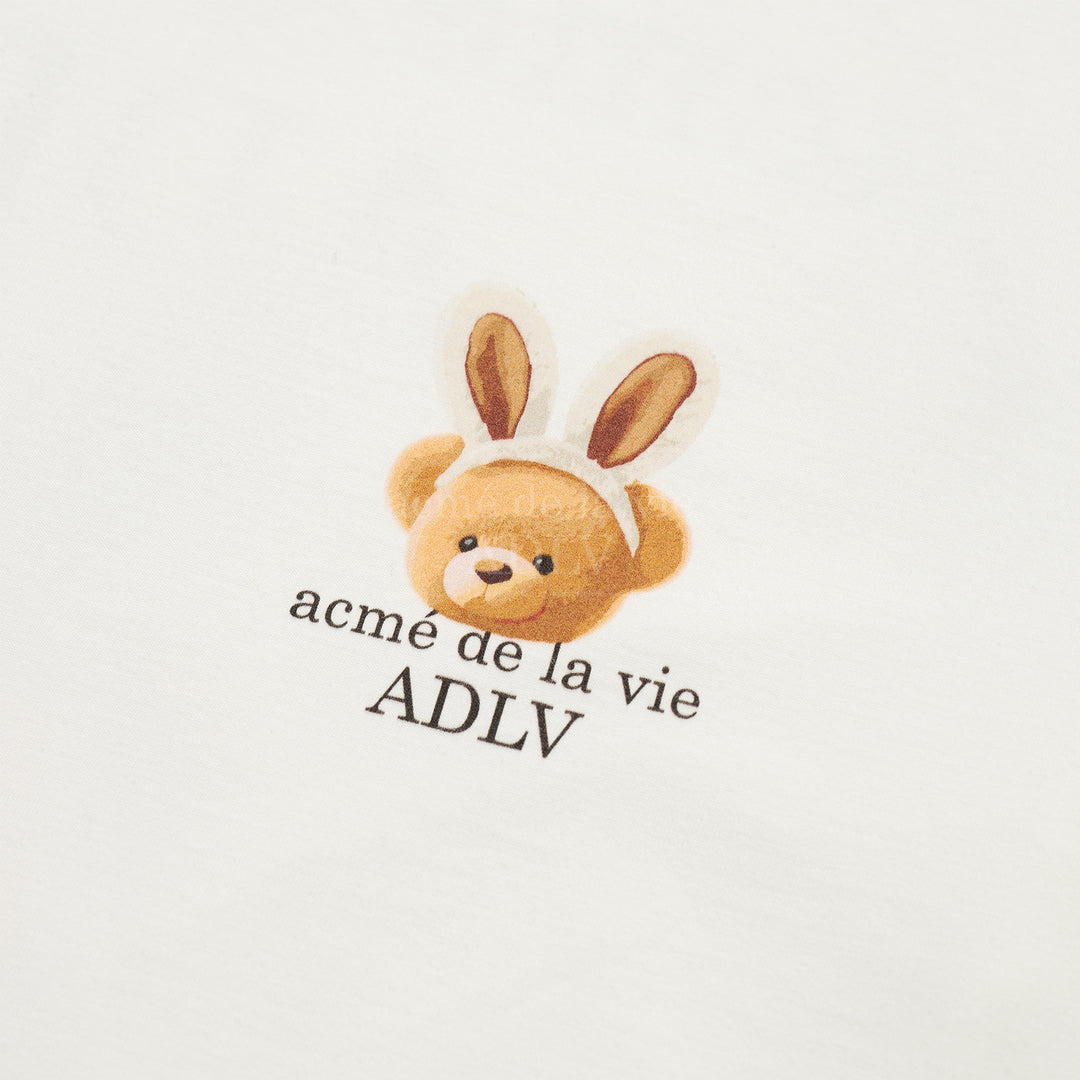 ADLV RABBIT BEAR DOLL LOGO SHORT SLEEVE T-SHIRT CREAM