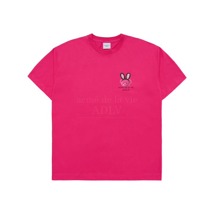 ADLV RABBIT BEAR DOLL LOGO SHORT SLEEVE T-SHIRT PINK