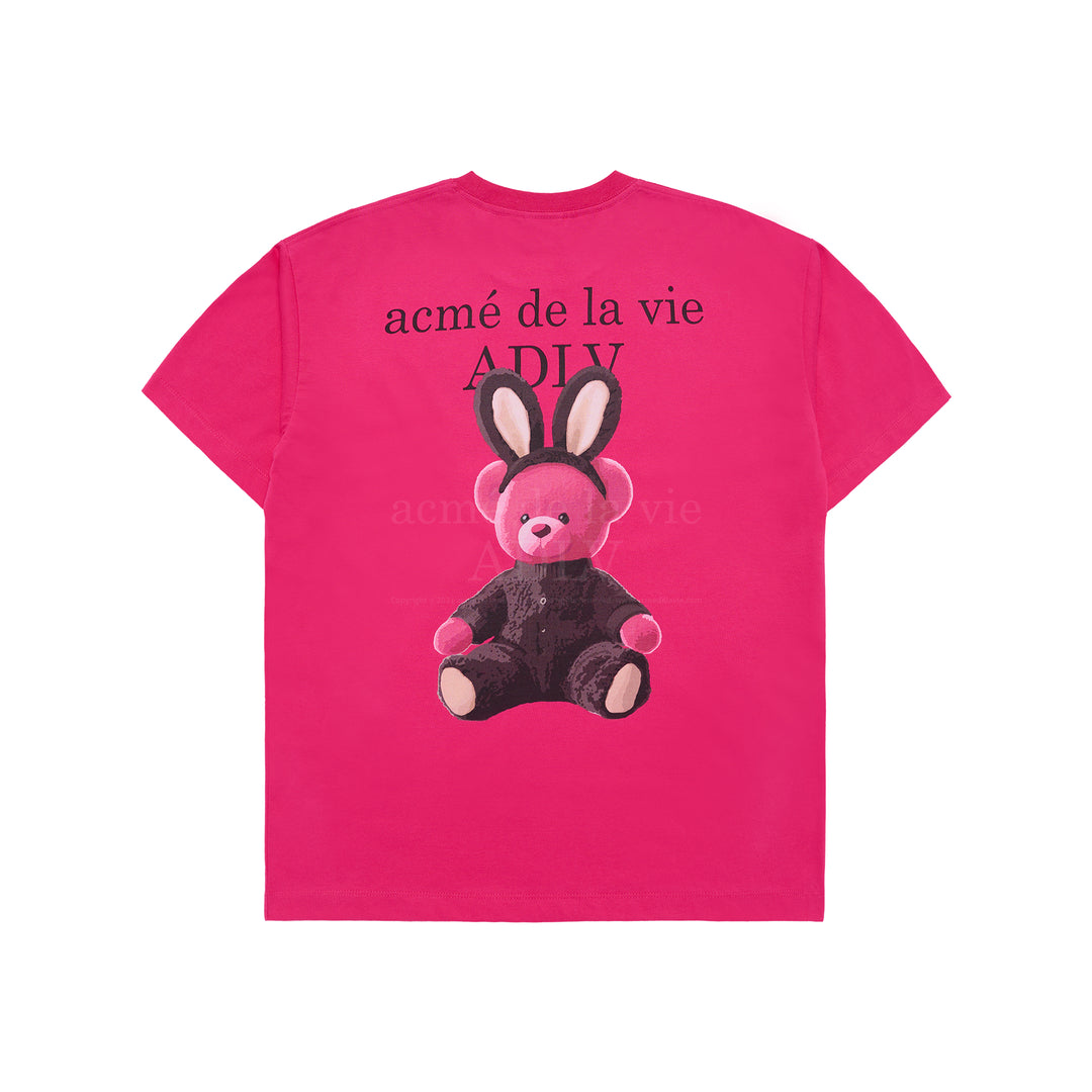 ADLV RABBIT BEAR DOLL LOGO SHORT SLEEVE T-SHIRT PINK